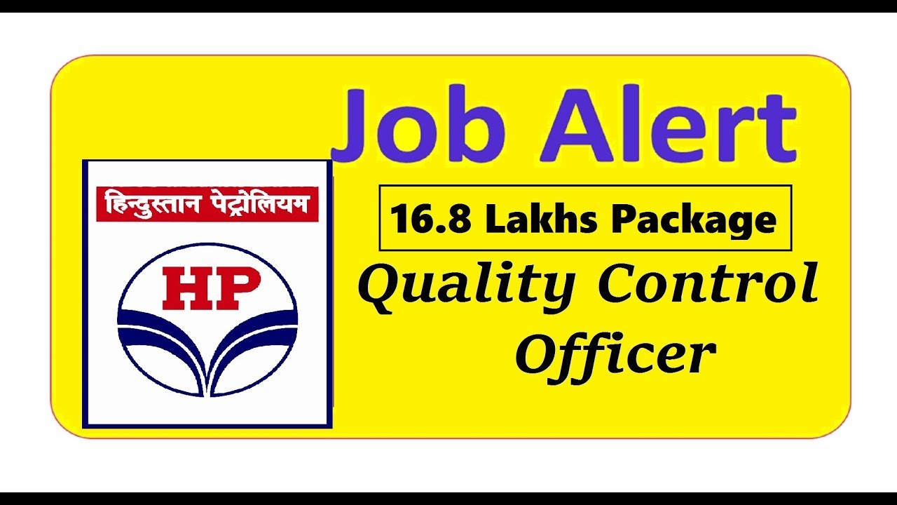 Job Alert II HPCL Job Notification II Quality Control Officer II PSU JOB