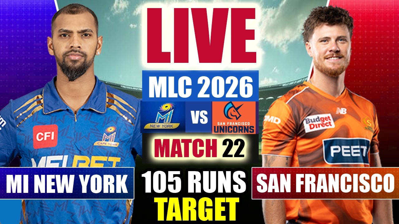 🔴LIVE: MINY vs SFU, TARGET 105 RUNS | MI New York vs San Francisco Unicorns Live Cricket Match Today