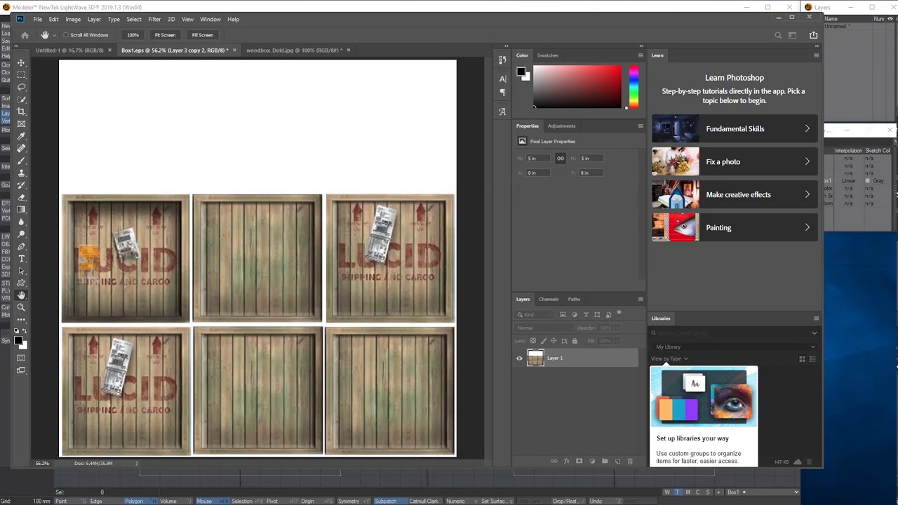 Lightwave 3D 2019 Basic UV Box texturing tutorial
