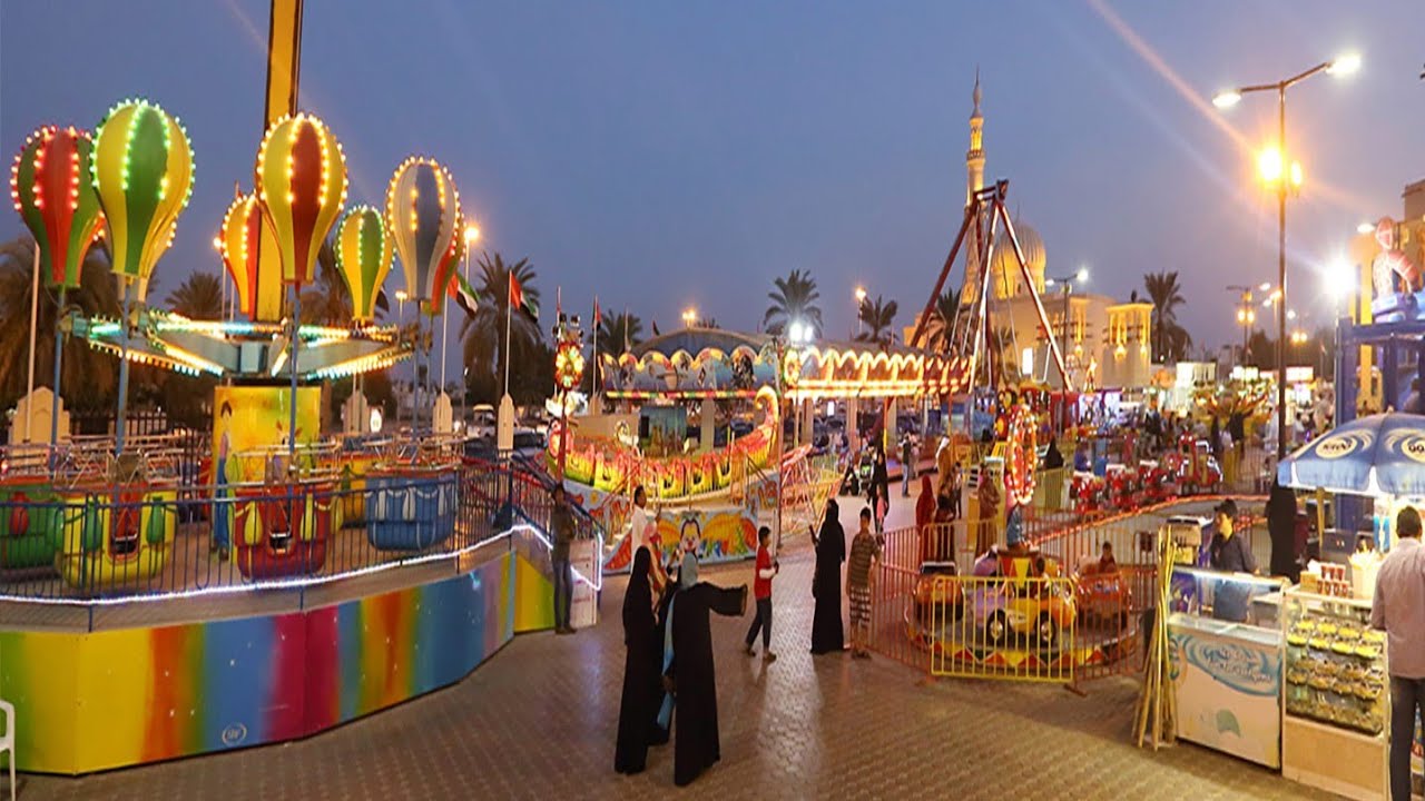 قرية الشعب - الشارقة - منطقة ألعاب الأطفال و حلبة التزحلق KIDS AREA AT AL SHAAB VILLAGE SHARJAH