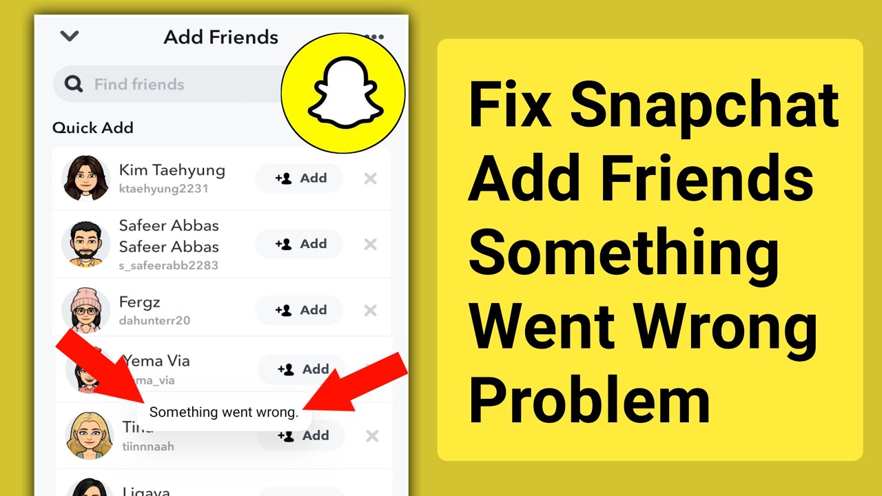 Fix Snapchat Add Friends Something Went Wrong Problem.Snapchat Add friends Not working Problem solve