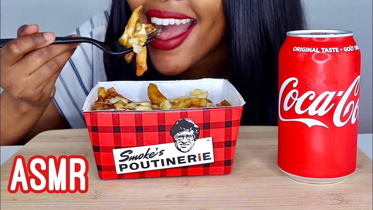 ASMR POUTINE (Fries, Cheese Curds & Gravy) MUKBANG (No Talking) *EATING SOUNDS*