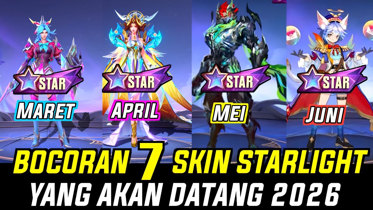 BOCORAN 7 SKIN STARLIGHT YANG AKAN HADIR 2026 BULAN MARET -APRIL - MEI - JUNI 2026 STARLIGHT BARU ML