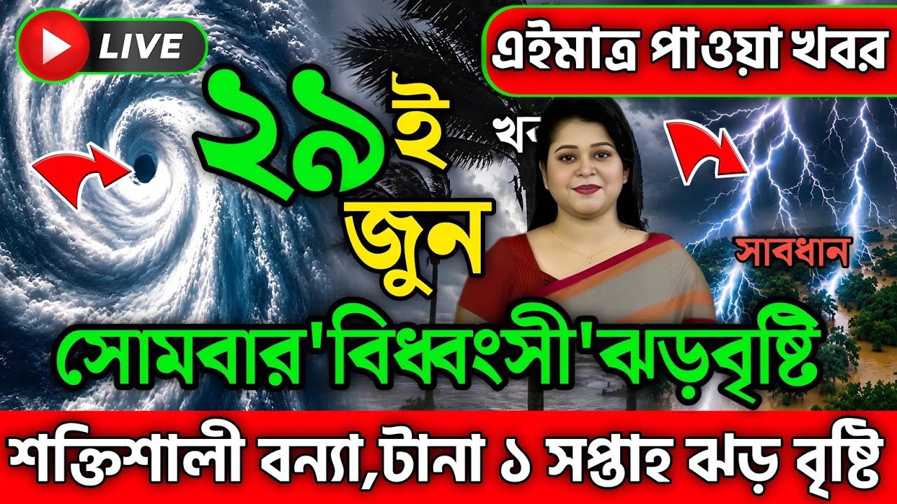 Today's Weather News, Low Pressure Cyclone and Rain Forecast, June 29, 2026, Live Weather Report.