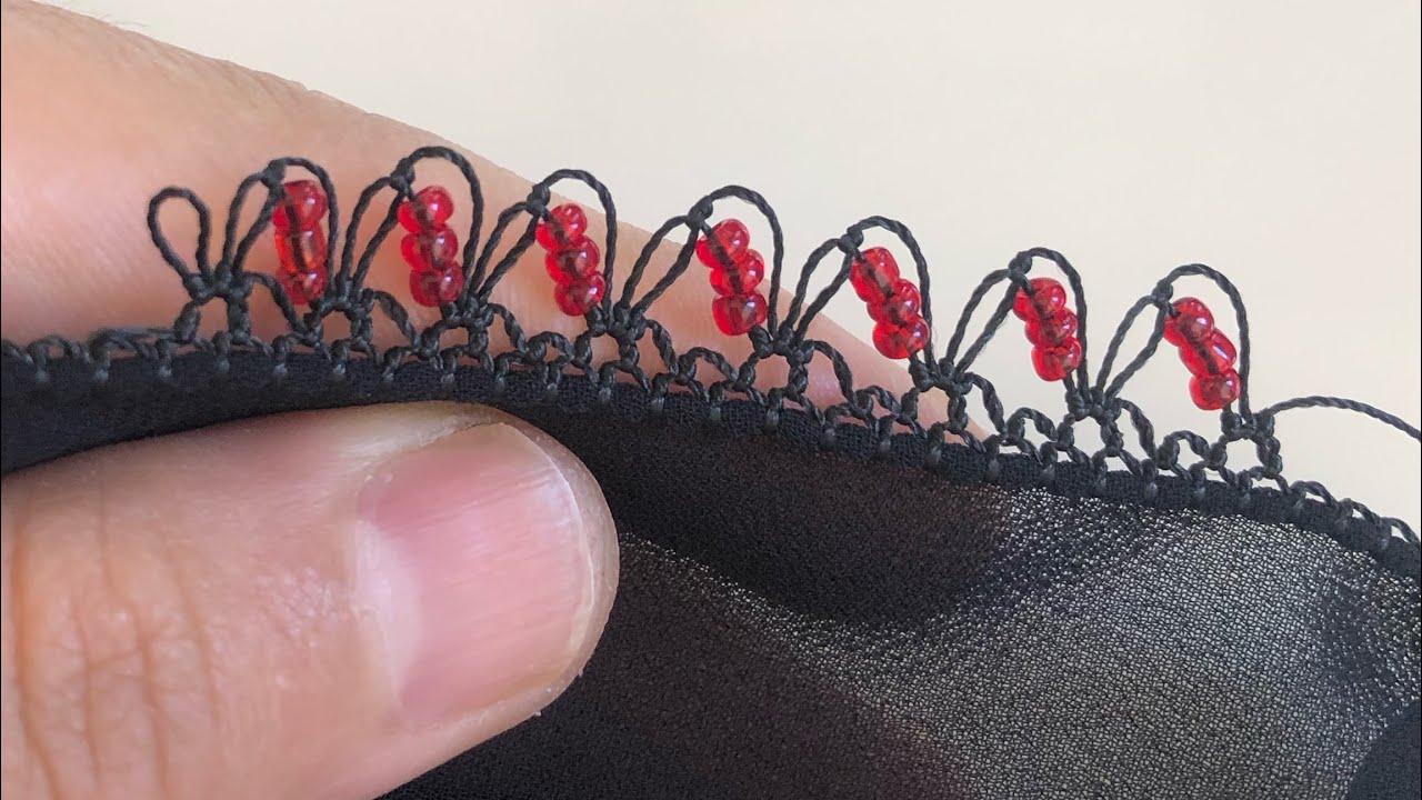 Needle lace/Kum Boncuklu iğne oyası modelleri /boncuklu iğneoyası/needle lace /