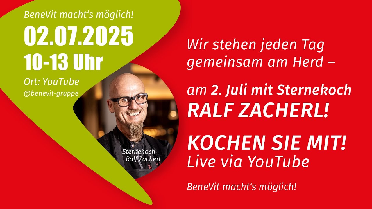 Live-Kochen mit Ralf Zacherl – direkt aus der BeneVit-Akademie!