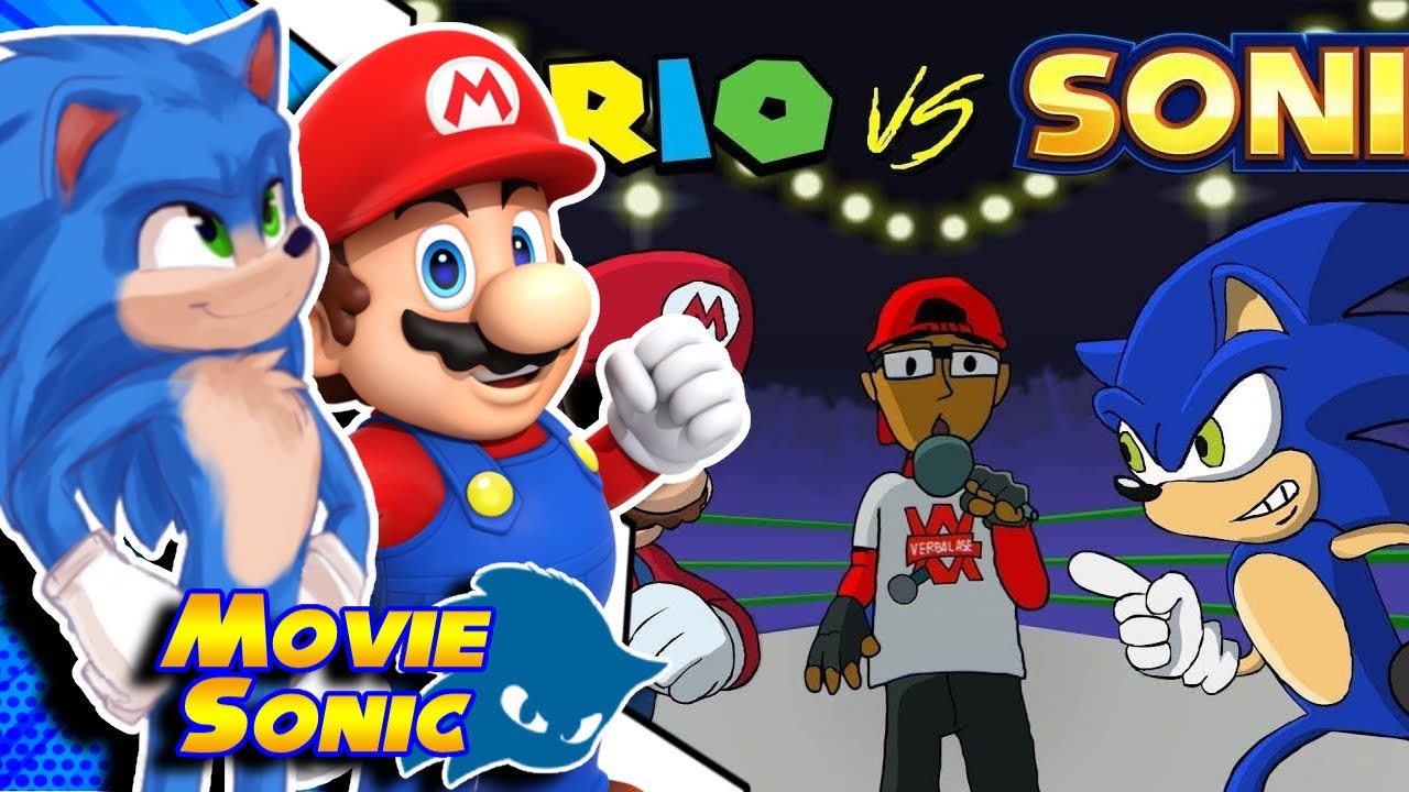 Movie Sonic and Mario React To Mario Vs Sonic - Cartoon Beatbox Battles!!