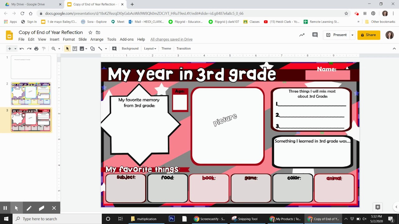 One page Reflection - How to assign in google classroom