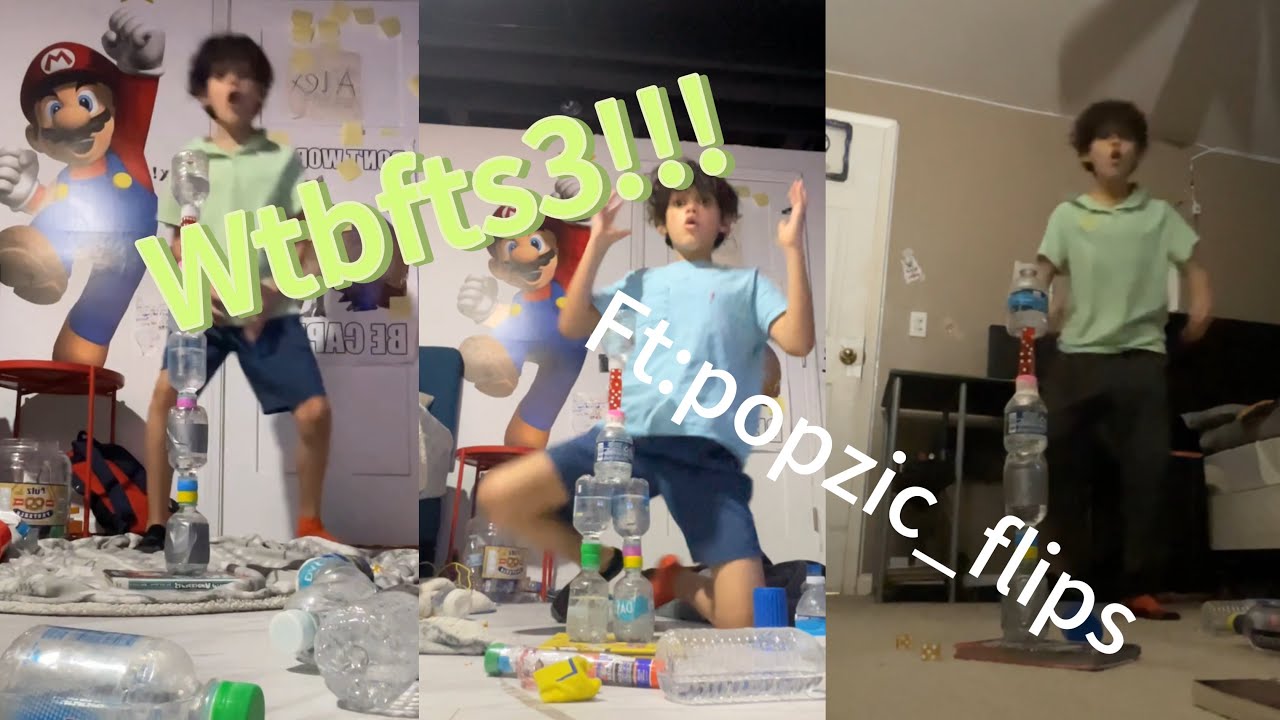 WATER BOTTLE FLIP TRICKSHOTS 3!!!!!! Ft @popzic_flipz 