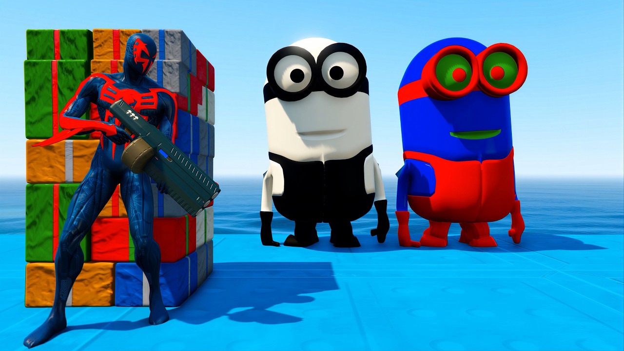 GTA 5 Funny Ragdoll Spiderman vs Blue Minion Epic Episode #67