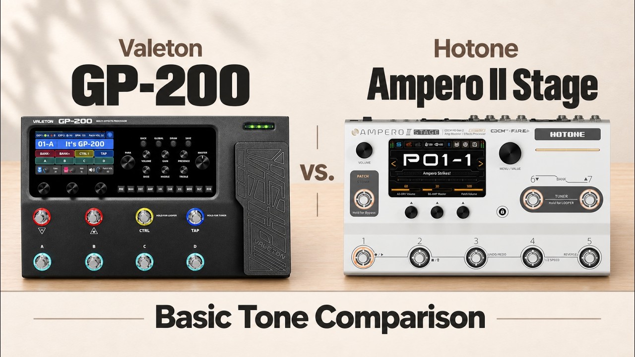Valeton GP-200 vs Hotone Ampero II Stage (Basic tone compare)