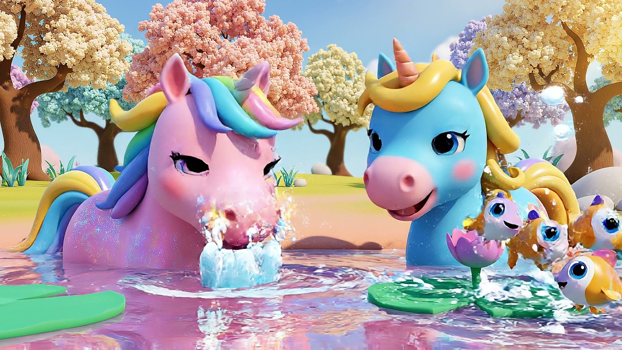 Cinco Pequeños Caballos de Juguete Galopan | Canciones Infantiles y Números para Niños
