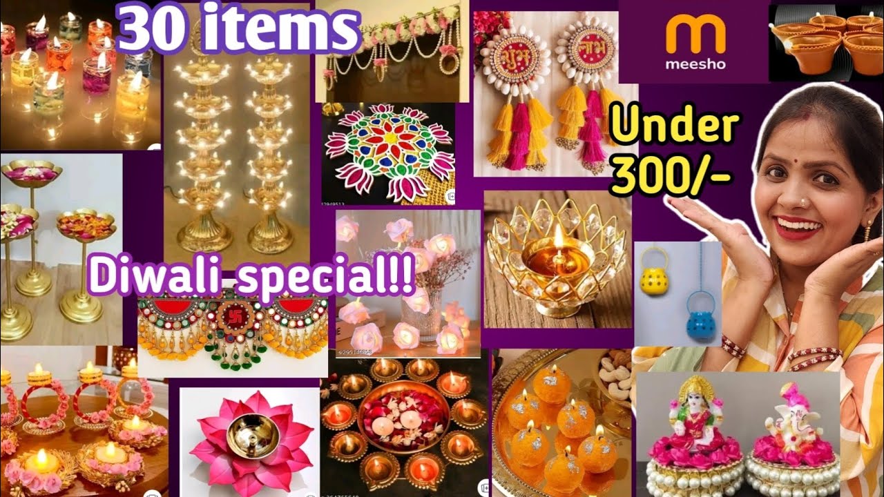 Meesho Finds 30 items/Meesho Diwali Haul under 300/Festive Decor/Affordable Diwali Decor Ideas