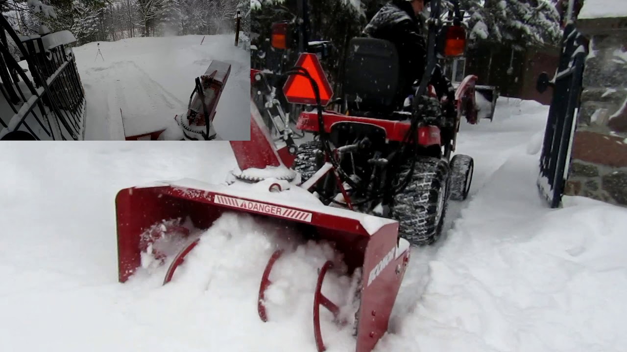 Snow blowing with Normand Econord snowblower on MF GC2610