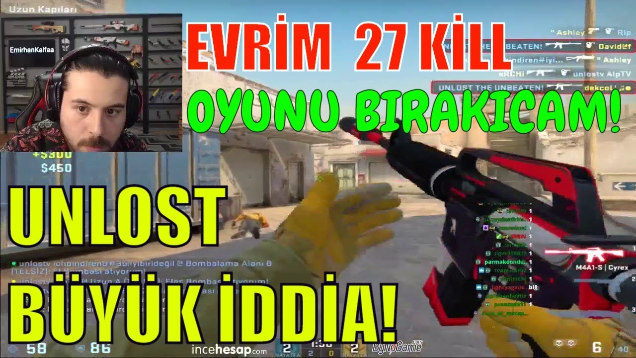 EVRİM 27 VURSUN OYUNU BIRAKIYORUM (AŞIRI ÇEKİŞMELİ CSGO REKABETÇİ)