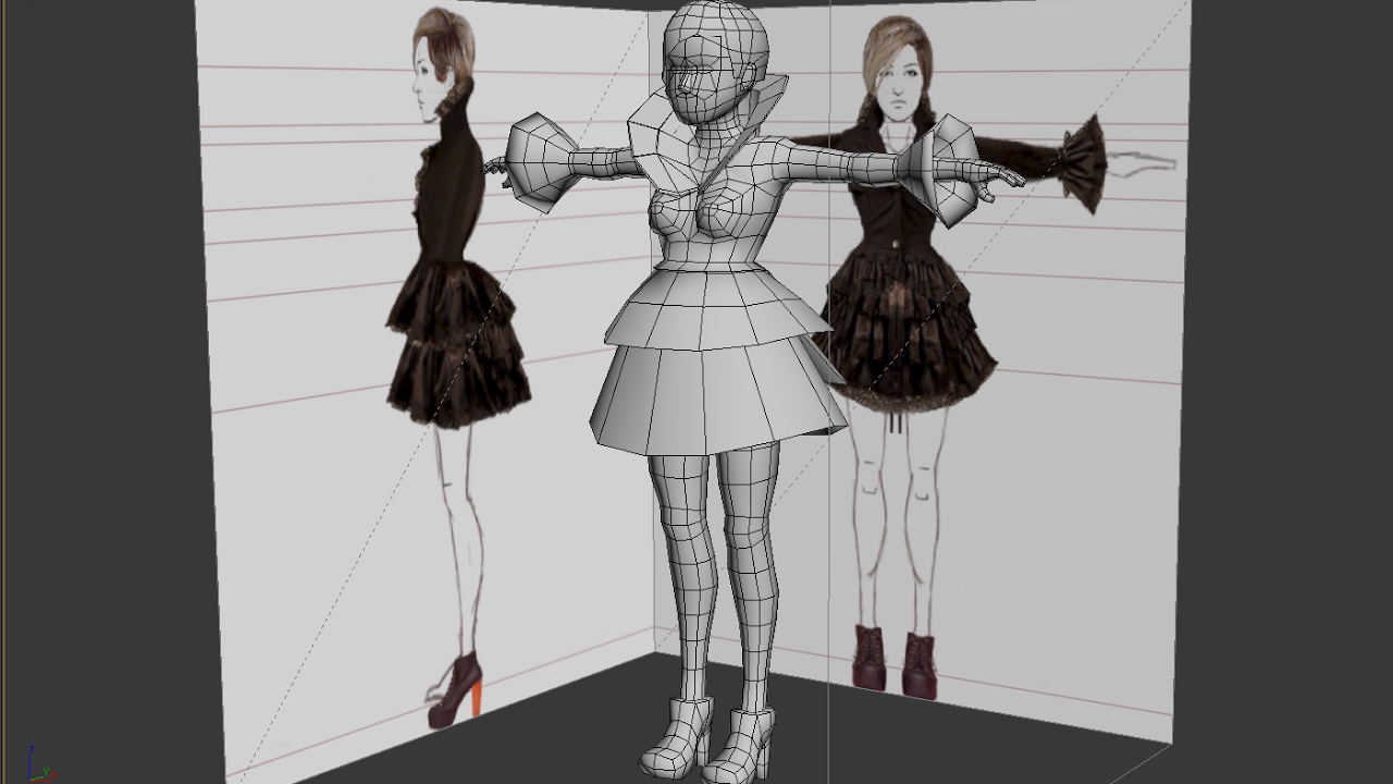 Autodesk 3ds Max Low Poly Base Woman from Box:simple clothes