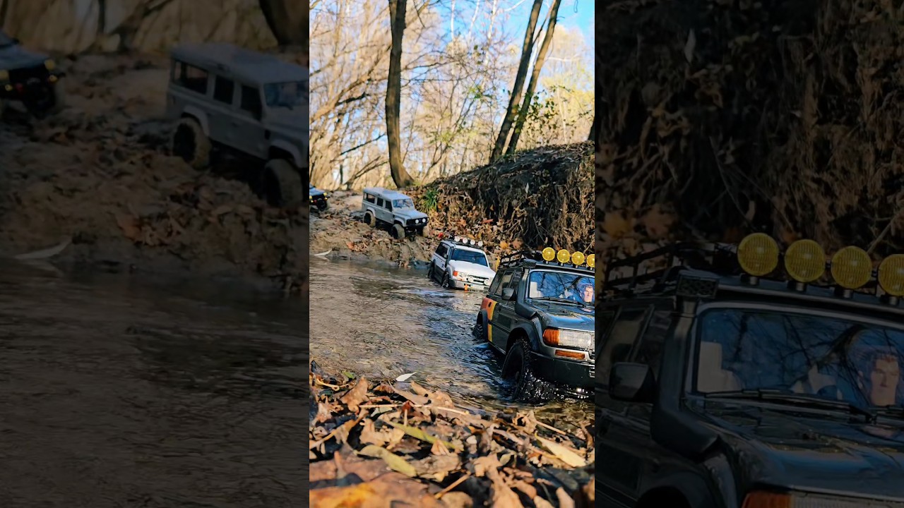 Crossing the river, Cruze, Defender, ZIL, Cherokee 