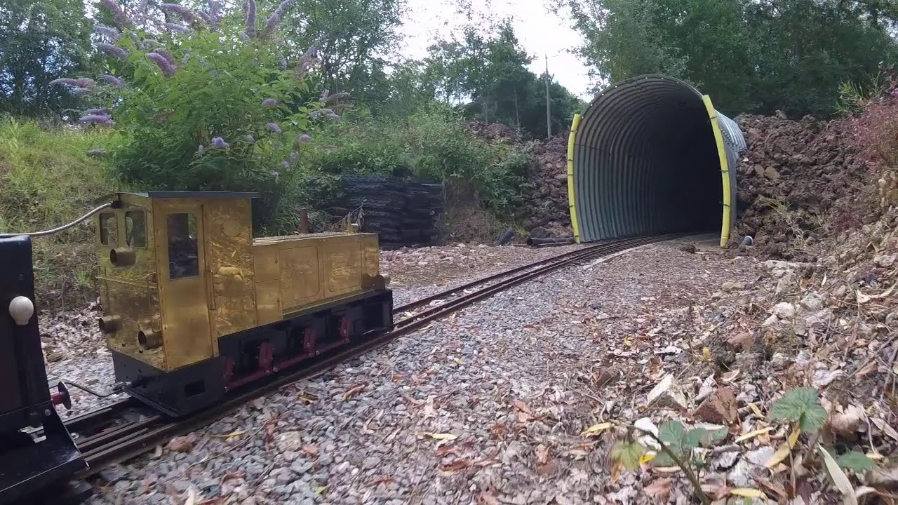 HF130C First trip around Swindon track, Coat Water. July 19. Feldbahn Loco 5 inch gauge. 1:6 scale