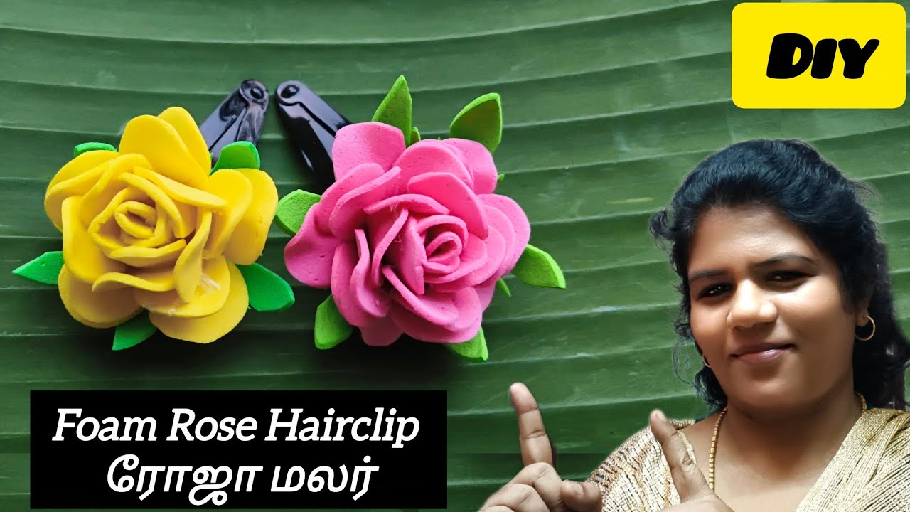 Easy Foam Flower Hair Clip DIY | Artificial Rose flower