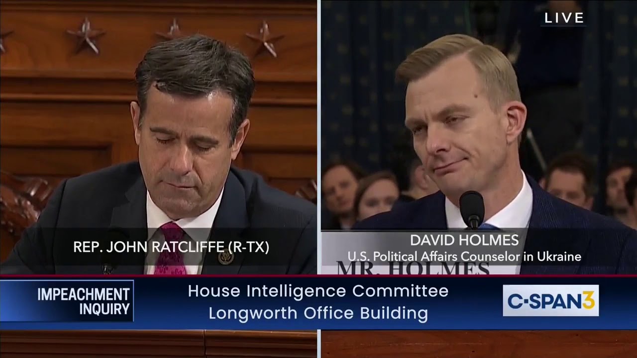 Ratcliffe Questions Holmes in Impeachment Inquiry