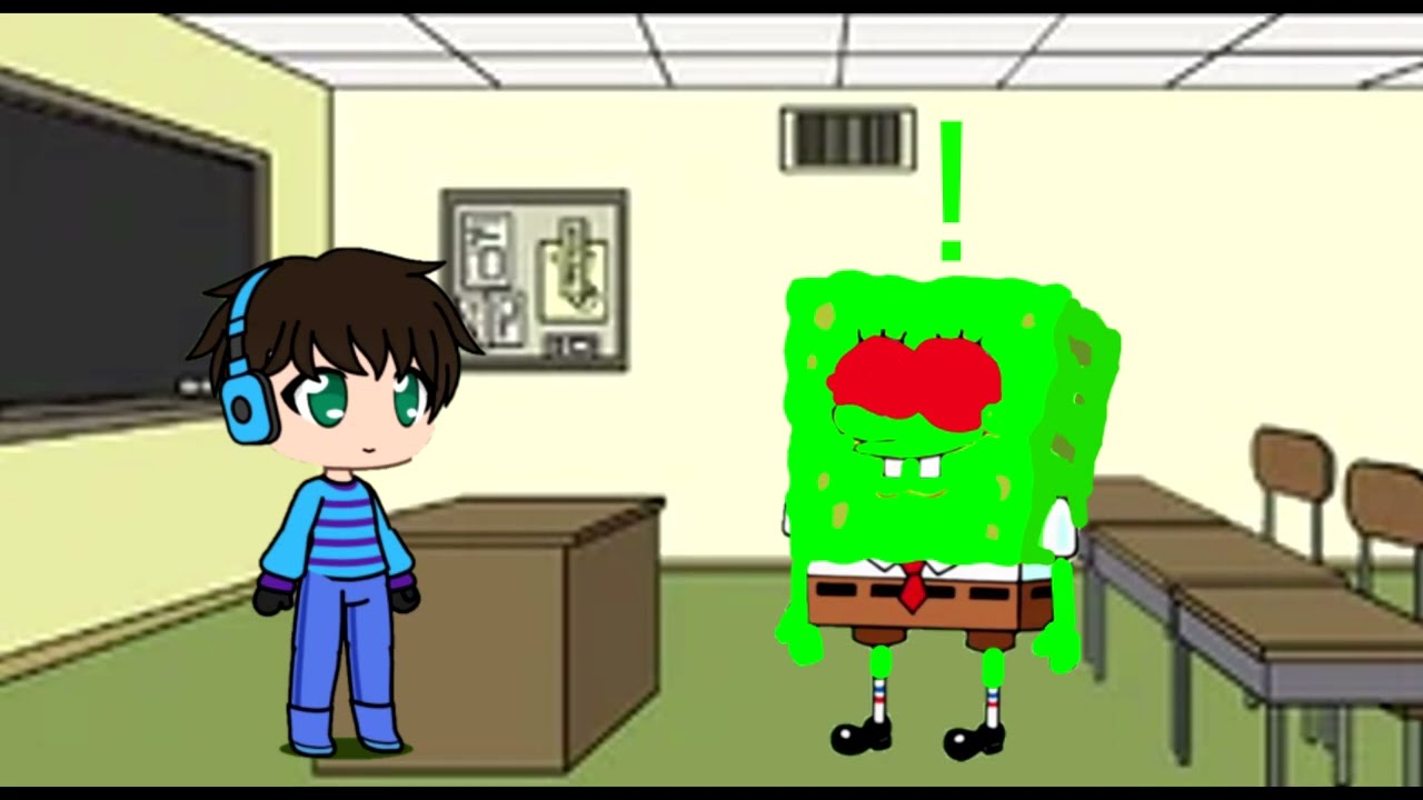 Dark Plasma Spongebob Squarepants Smashes The Classroom TV And Gets Grounded