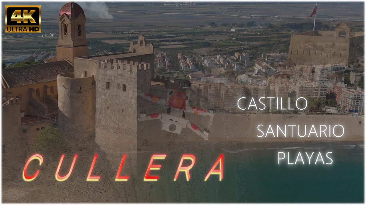 CULLERA  ( Valencia )  -  DRON  4K  -  Castillo ,  Santuario ,  Playas .