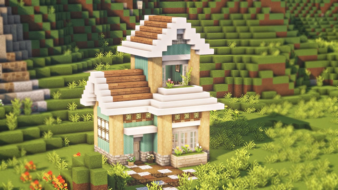 Minecraft | Aesthetic Blue Cottage (Speedbuild)