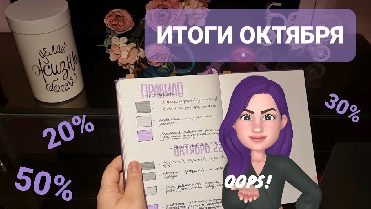 Правило 50/30/20 / Подвожу итоги месяца / Октябрь 2022