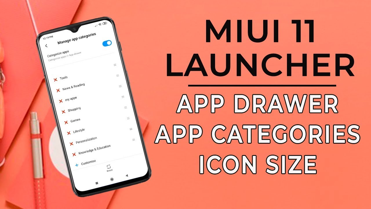 Updated MIUI 11 Launcher | App Categories | App Drawer | Icon Size