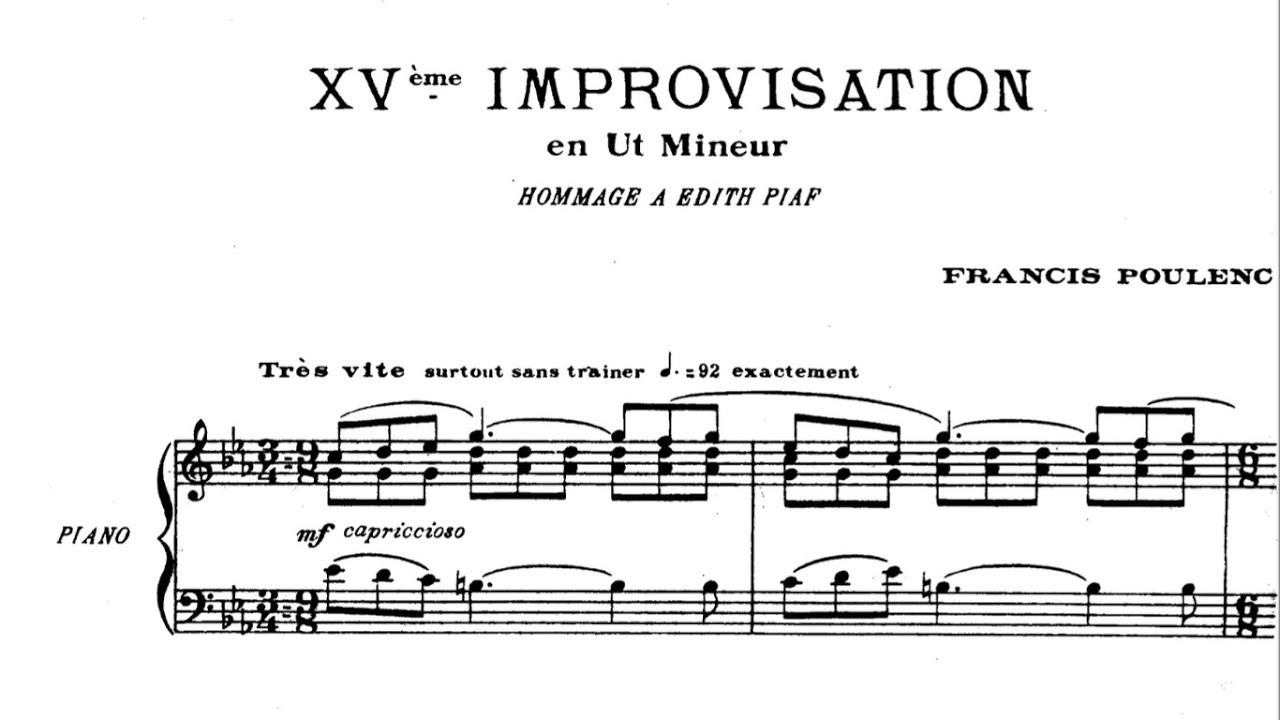 Francis Poulenc - Improvisation No. 15 [With score]