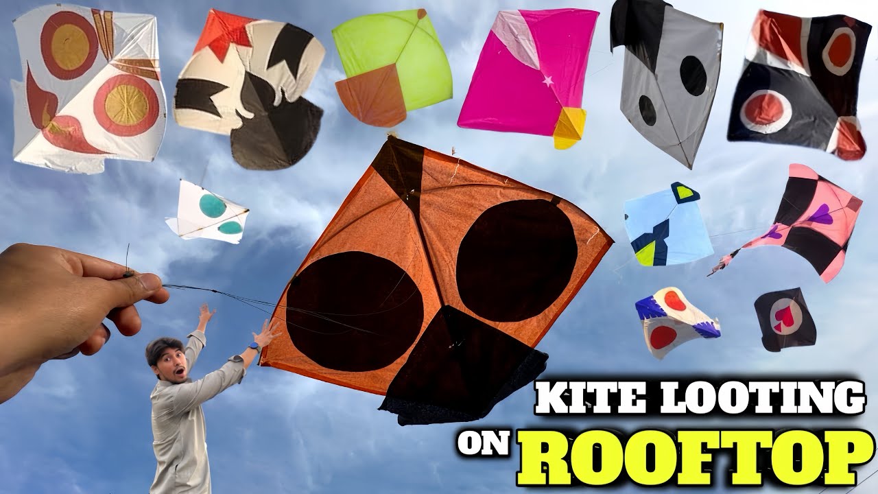 Kite looting on rooftop😱|| Kite catching and chamero scenes🪁 || Kite fighting challenge😈 || Kites 