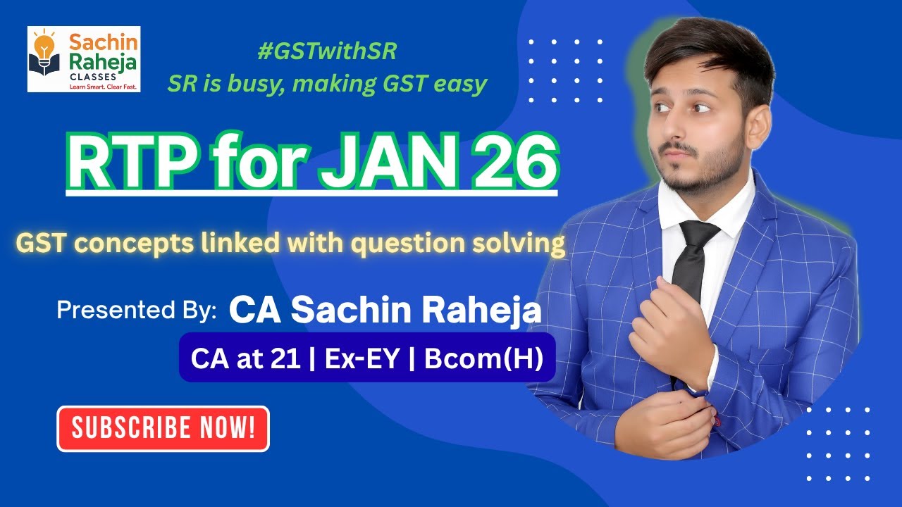 CA Inter GST RTP for Jan 2026 | Linked with concept | CA Sachin Raheja