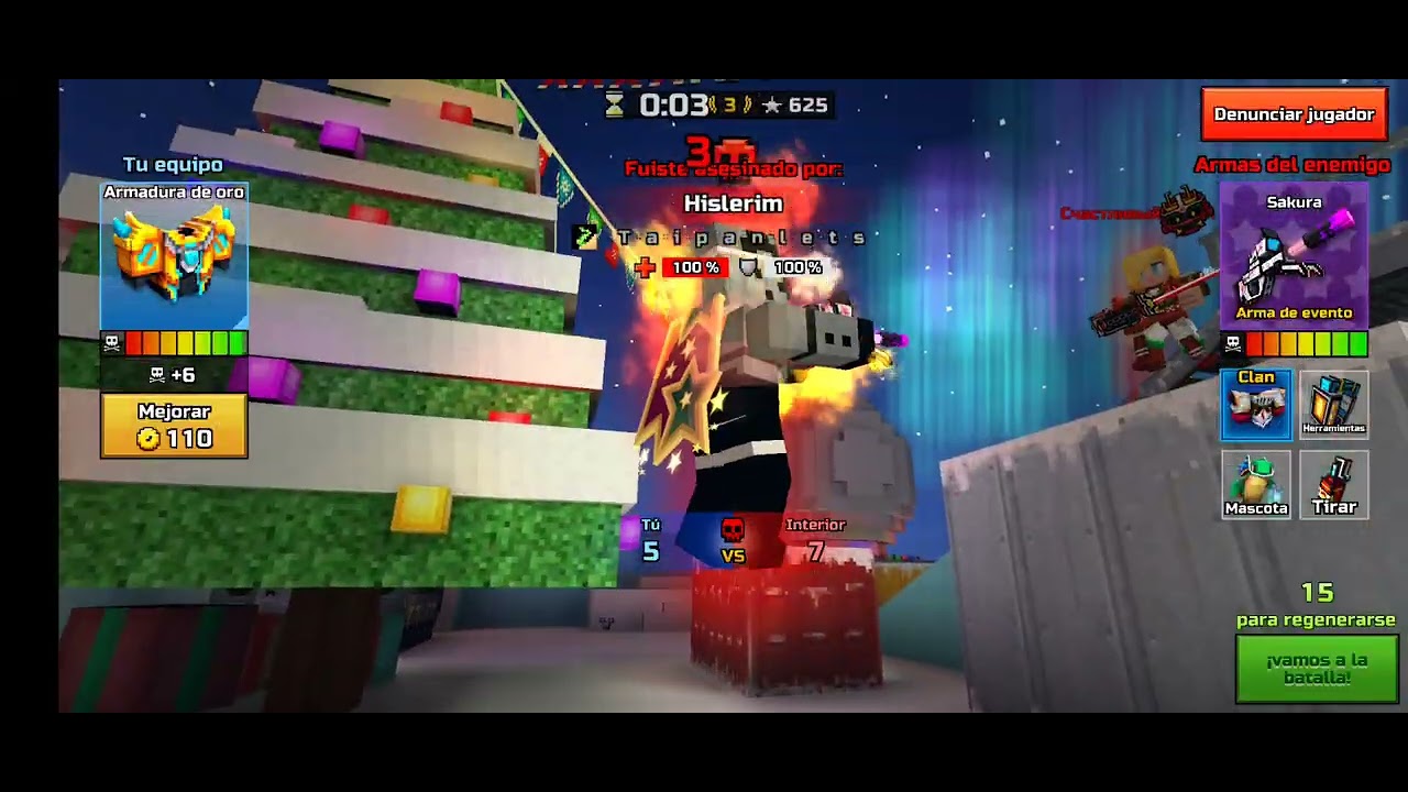 Jugando Pixel Gun 3D Partidas de Lucha en equipos y Combate a muerte