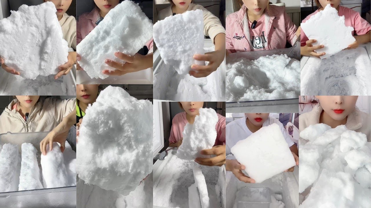 ASMR ICE EATING || HER SOLO FREEZER FROST EATING || SATISFYING SOFT SQUEAKY FROST BITES ASMR🧊 