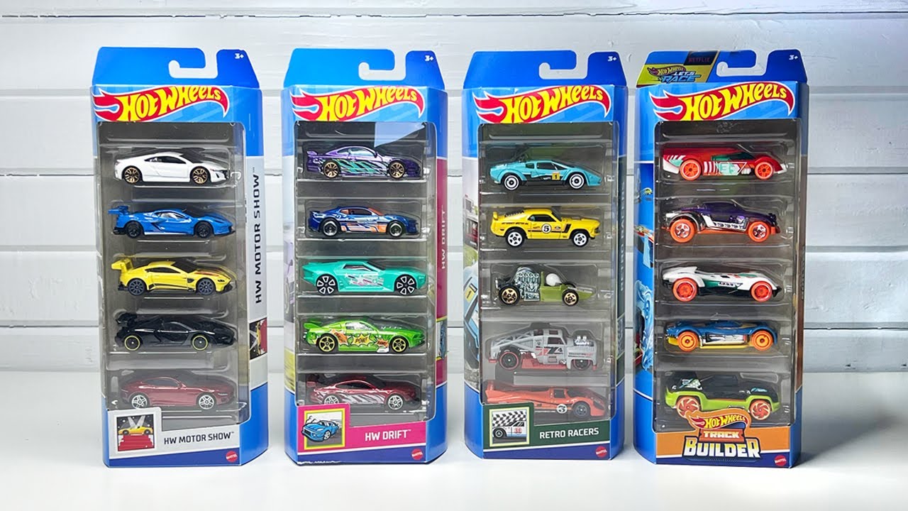 РАСПАКОВКА: 5 наборов Hot Wheels 2024: HW Drift, HW Motor Show, Retro Racers и Track Builder #5pa...
