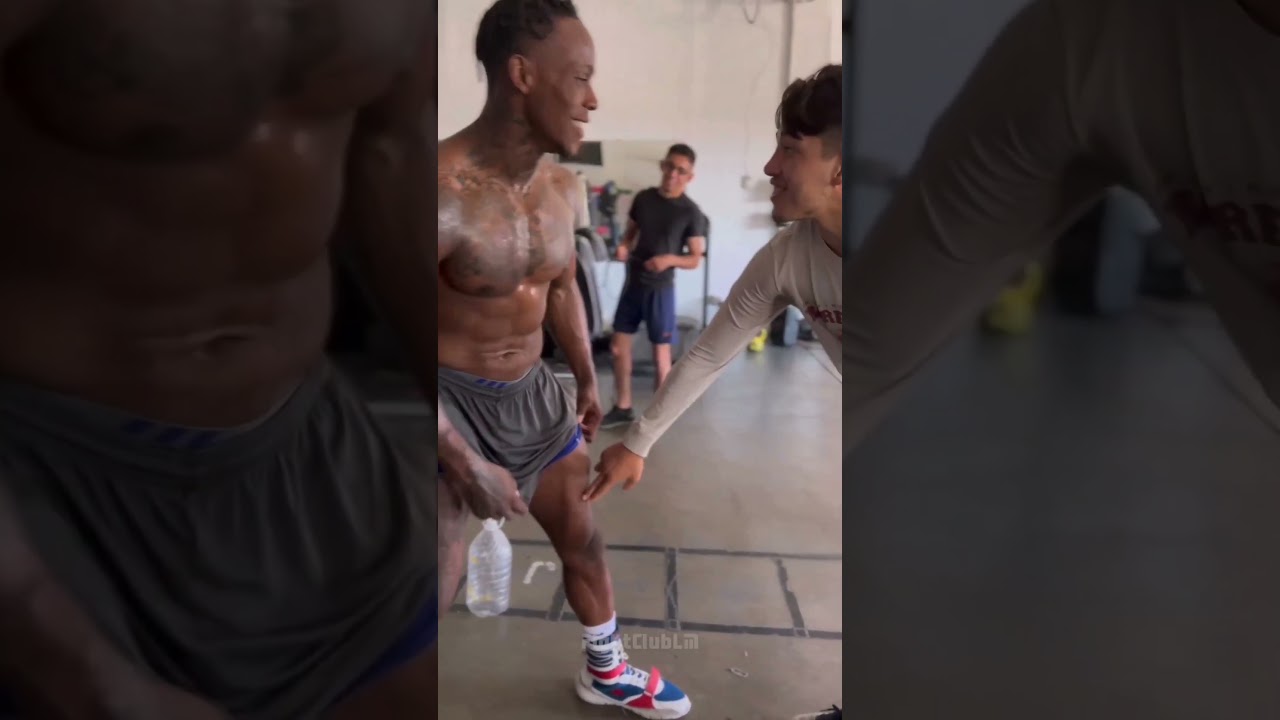 Boxer tries to take a leg kick