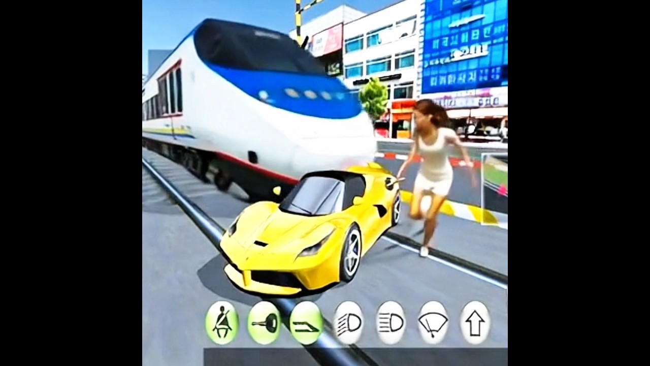 A train hit a supercar in 3D Driving Class 2 #automobile #gaming #3ddrivingclass2 #shorts #short