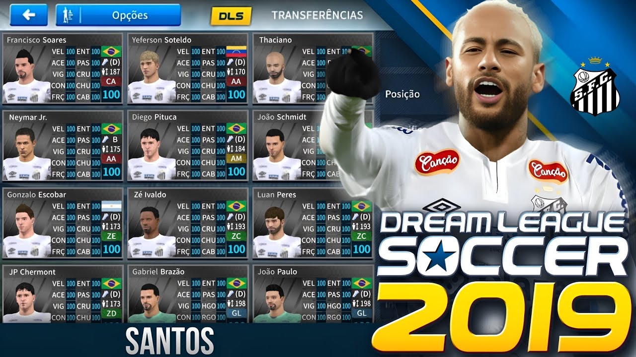 Baixe já!!!! O time do Santos 2025 para seu DLS 19 (T. SOARES/NEYMAR JR./Z. IVALDO) ⚫⚪🏆🇧🇷