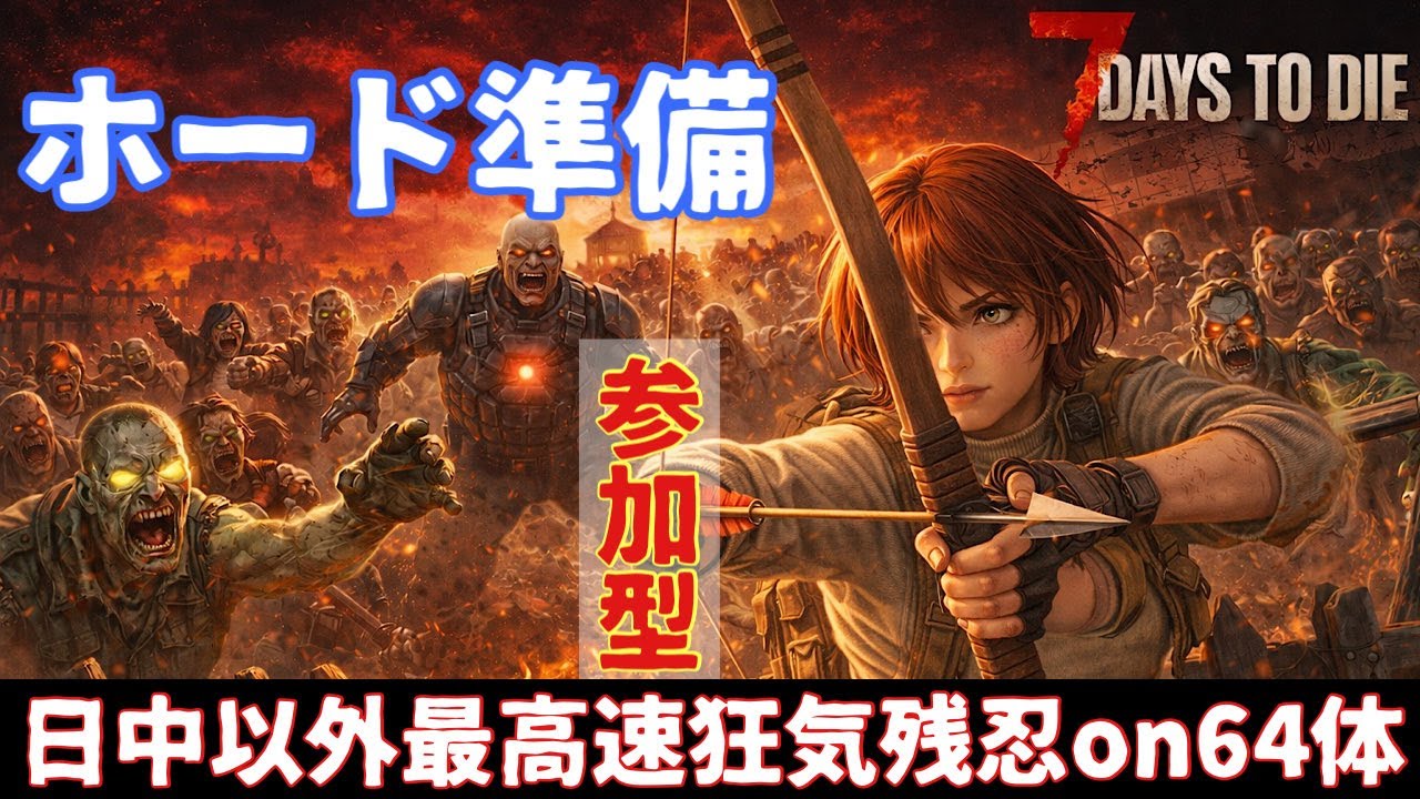 ホード準備です【7days to die2.5】 【狂気 64体 残忍オン】【参加型】