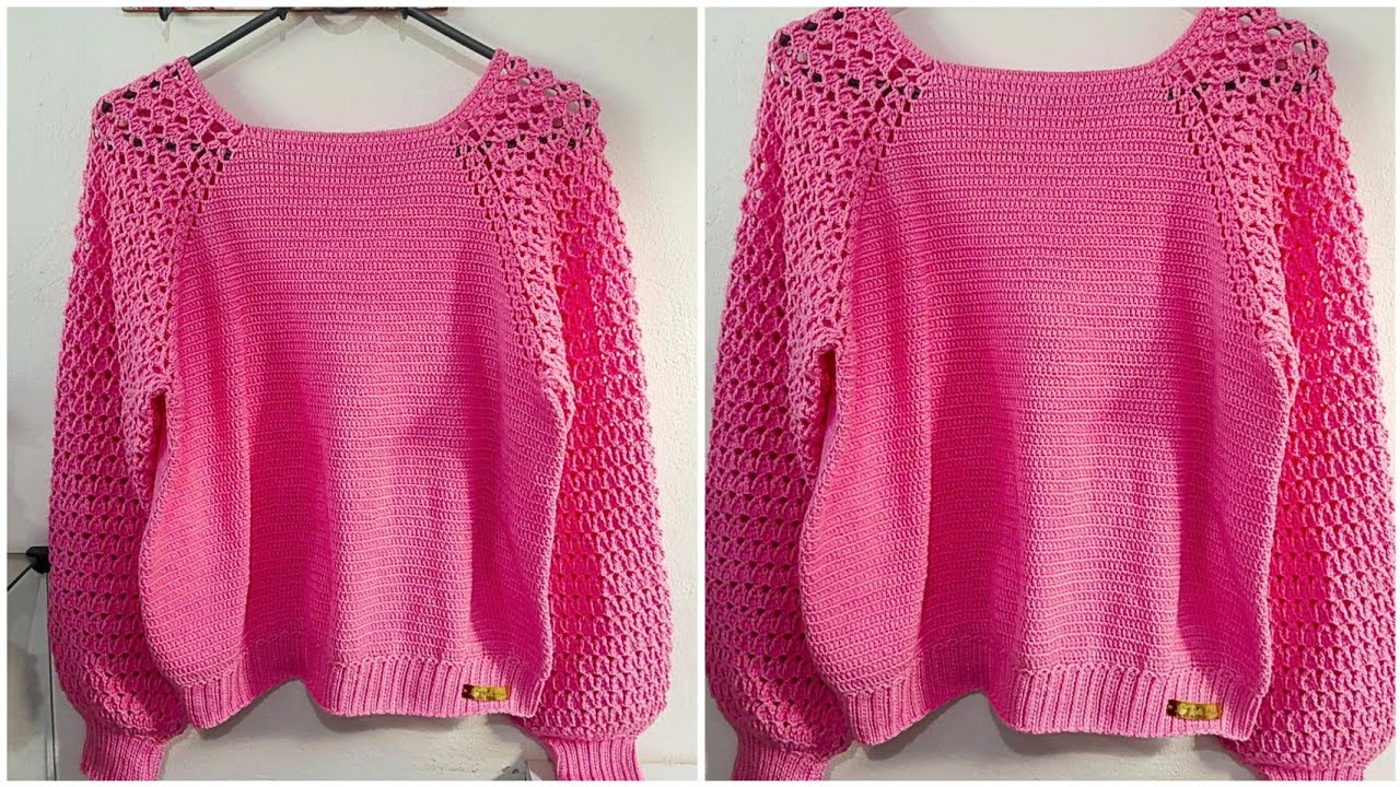 Blusa Rafaela top down passo a passo Claudete Azevedo Crochê 🎥🧶