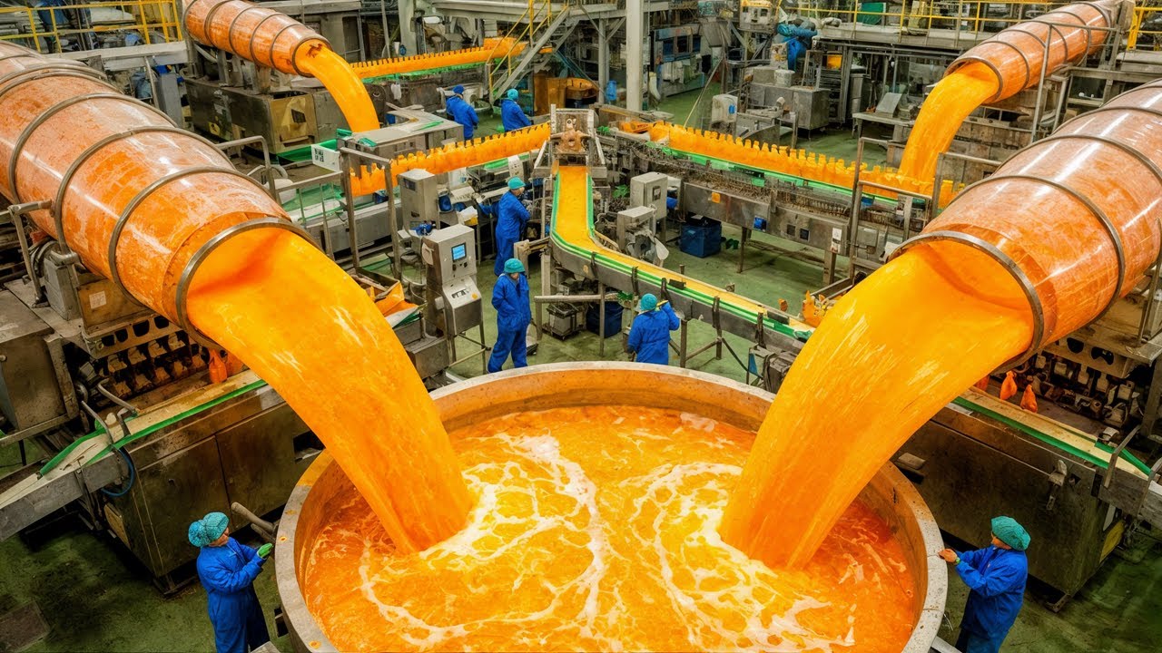 How Millions of Liters of Orange Juice Are Made in a Factory | Step-by-Step Process