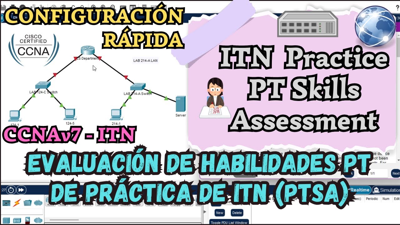 Configuracion Rapida - Evaluacion de habilidades PT de practica de ITN (PTSA) | CCNA v7 | Score 100%
