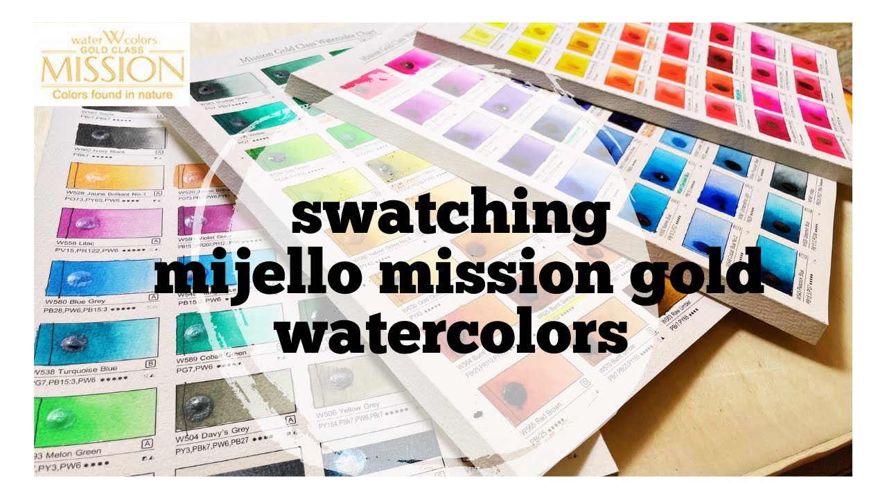 Swatching Mijello Mission Gold Watercolors (126 colours) + giveaway