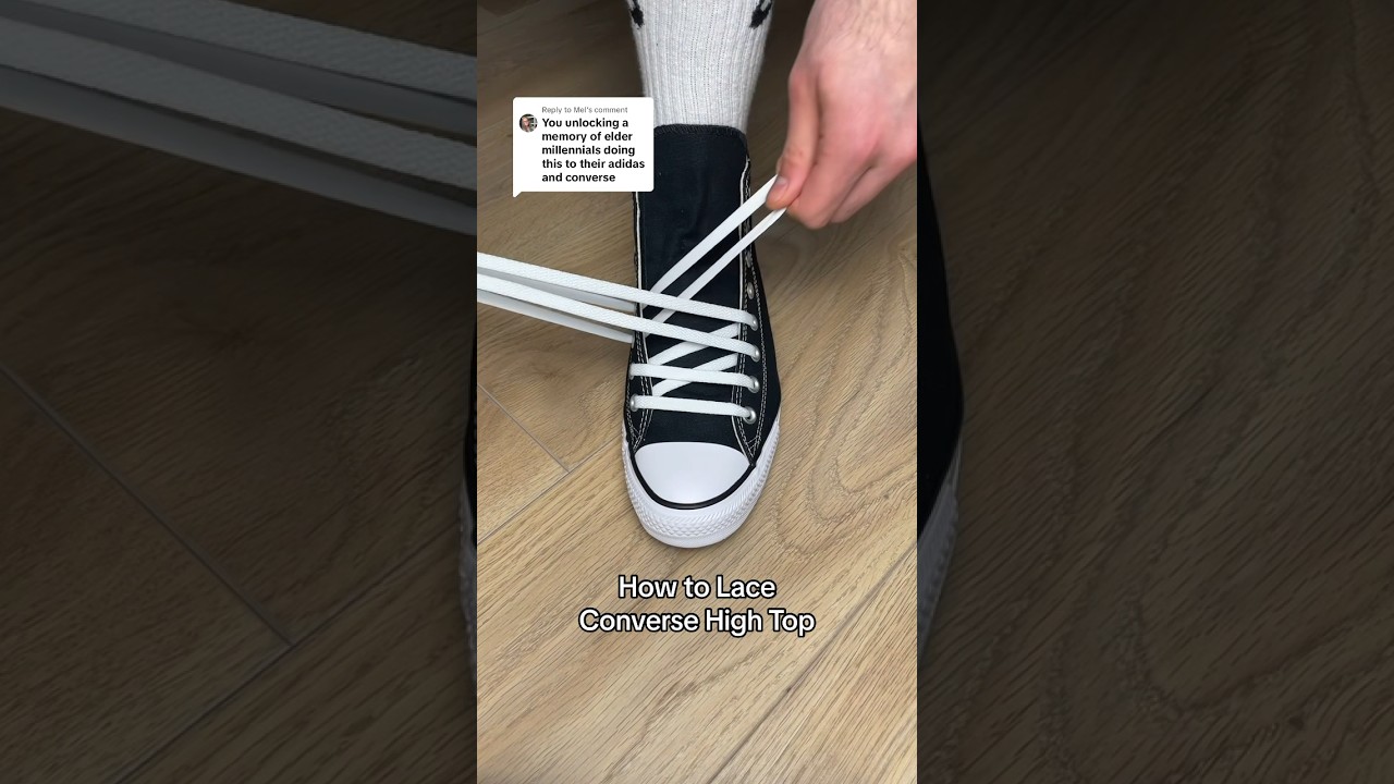 How to Lace Converse High Top 😎👟 #converse #sneakers #shoes #fashion #shoelaces