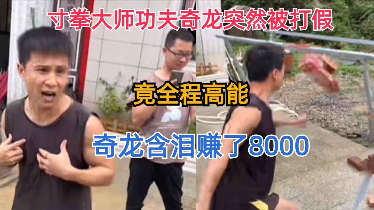 寸拳大师功夫奇龙突然被打假，竟全程高能，奇龙含泪赚了8000