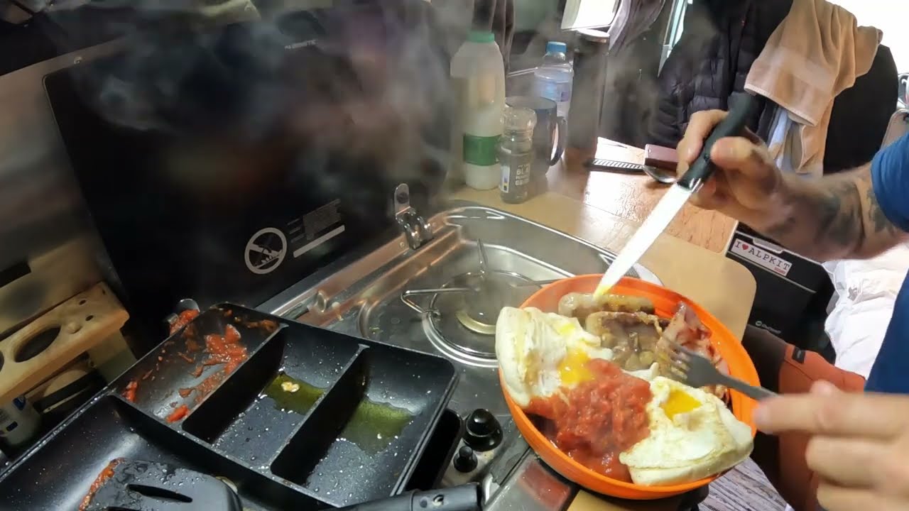 Campervan Cooking Testing the Ridge Monkey Combi Frying Pan