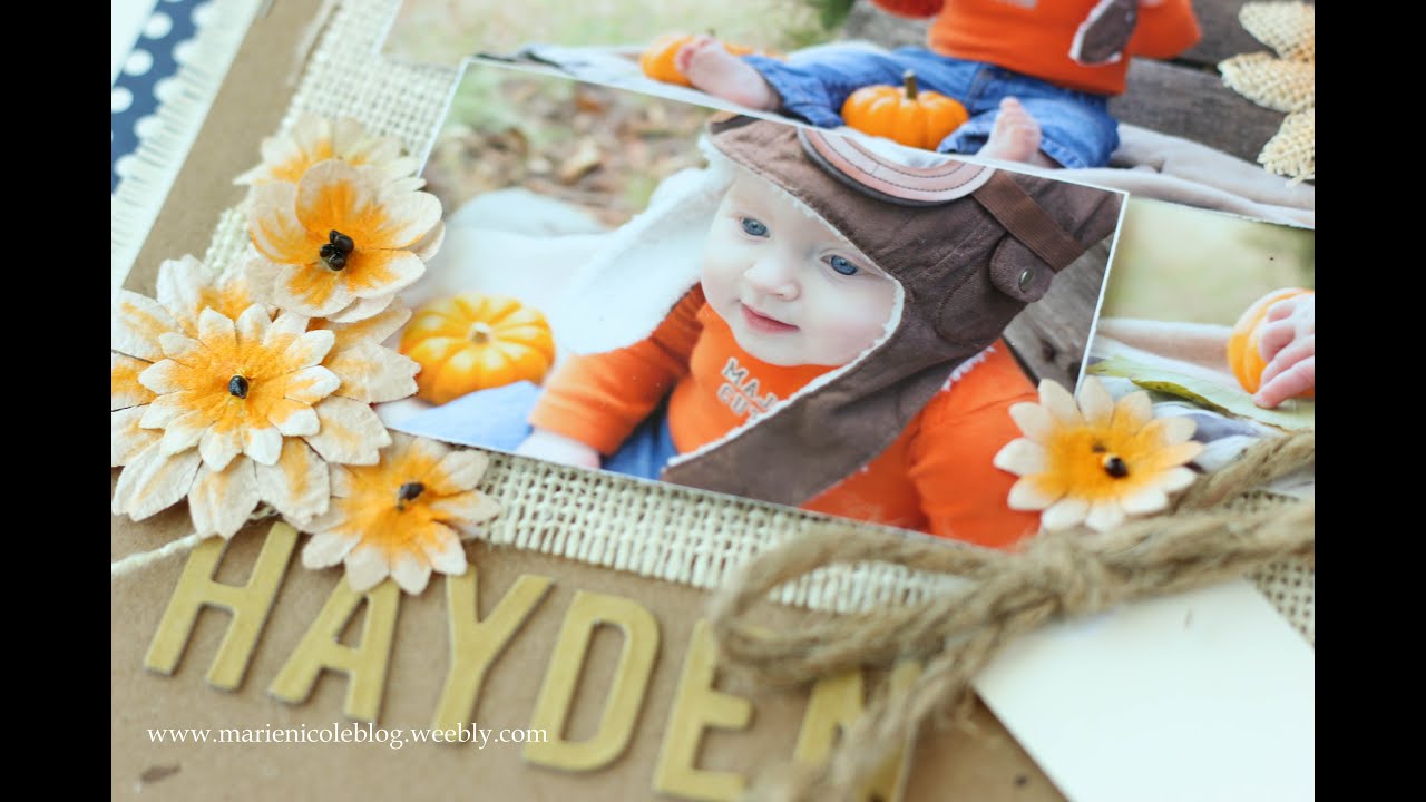 9 month layout | Scrapbook Page Featuring Canvas Corp and Tombow