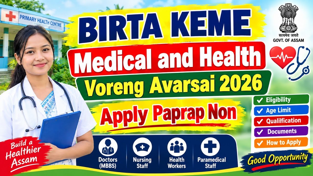 Medical & Health Voreng Avarsai 2026//560 Post Vacancies Do//Apply Paprap Ik Non