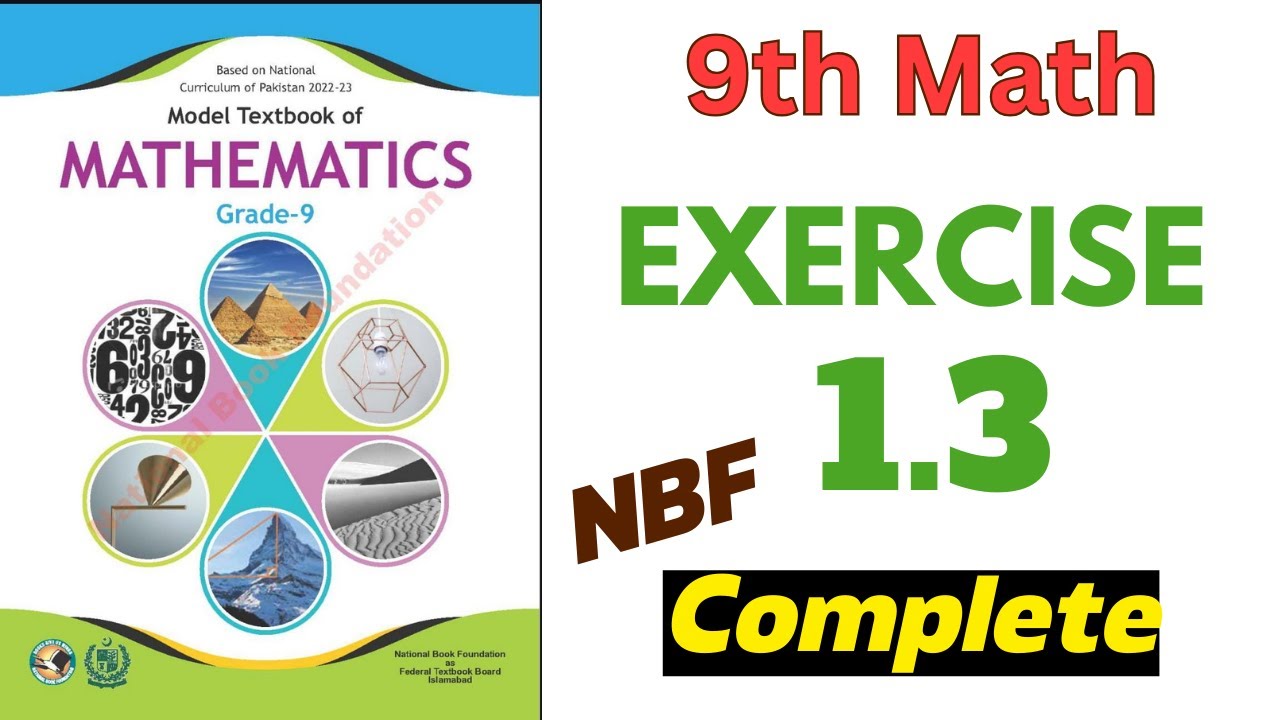 9th Maths Exercise 1 3 Solution NBF FBISE | Maths 9th Ex 1.3 National Book Foundation