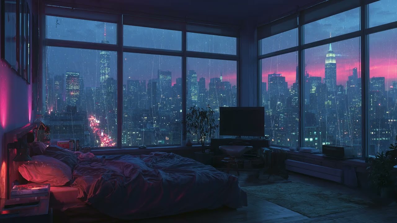 Cozy Rainy Night in New York City Ambience for Sleeping Peaceful Relaxation and Gentle Focus